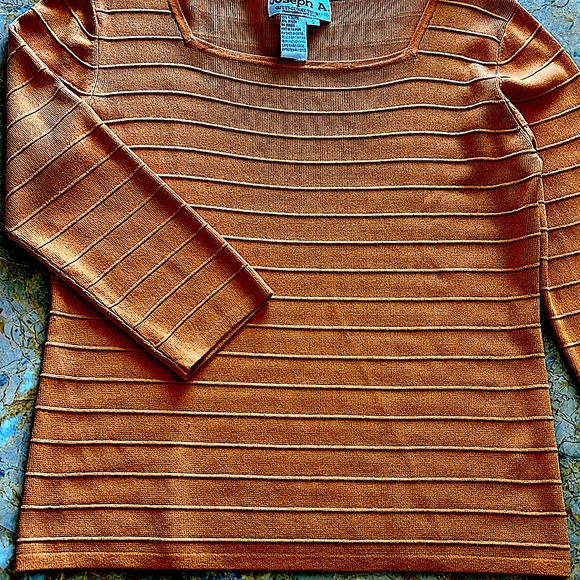 🍁🌼EUCJosephA.Great Mustard color.Is itSilk?SquareNeckline 3/4Sleeves S:S - Picture 1 of 6